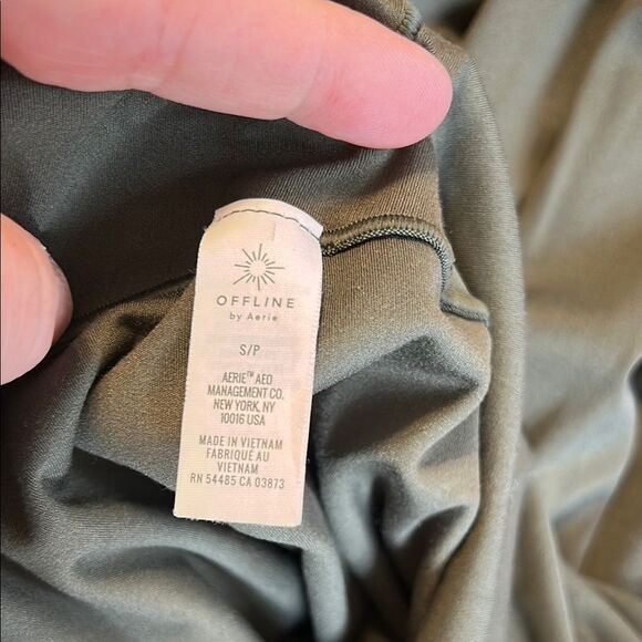 OFFLINE by AERIE Olive Green High-Rise Leggings 7/8 Ankle Crop Stretch Small - Picture 6 of 8